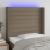 Tăblie de pat cu LED, gri taupe, 93x16x118/128 cm, textil GartenMobel Dekor