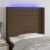 Tăblie de pat cu LED, maro închis, 103x16x118/128 cm, textil GartenMobel Dekor
