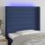 Tăblie de pat cu LED, albastru, 103x16x118/128 cm, textil GartenMobel Dekor