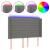 Tăblie de pat cu LED, gri închis, 147x16x118/128 cm, textil GartenMobel Dekor