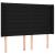 Tăblie de pat cu LED, negru, 147x16x118/128 cm, textil GartenMobel Dekor