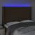 Tăblie de pat cu LED, maro închis, 147x16x118/128 cm, textil GartenMobel Dekor