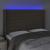 Tăblie de pat cu LED, gri taupe, 147x16x118/128 cm, textil GartenMobel Dekor