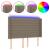Tăblie de pat cu LED, gri taupe, 147x16x118/128 cm, textil GartenMobel Dekor