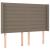 Tăblie de pat cu LED, gri taupe, 147x16x118/128 cm, textil GartenMobel Dekor
