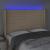Tăblie de pat cu LED, crem, 147x16x118/128 cm, textil  GartenMobel Dekor