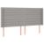 Tăblie de pat cu LED, gri deschis, 163x16x118/128 cm, textil GartenMobel Dekor