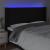Tăblie de pat cu LED, negru, 183x16x118/128 cm, textil GartenMobel Dekor