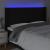 Tăblie de pat cu LED, negru, 203x16x118/128 cm, textil GartenMobel Dekor