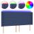 Tăblie de pat cu LED, albastru, 203x16x118/128 cm, textil GartenMobel Dekor