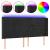 Tăblie de pat cu LED, negru, 183x16x118/128 cm, catifea GartenMobel Dekor