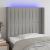Tăblie de pat cu LED, gri deschis, 93x16x118/128 cm, textil GartenMobel Dekor