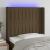 Tăblie de pat cu LED, maro închis, 93x16x118/128 cm, textil GartenMobel Dekor