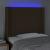 Tăblie de pat cu LED, maro închis, 93x16x118/128 cm, textil GartenMobel Dekor