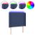 Tăblie de pat cu LED, albastru, 93x16x118/128 cm, textil GartenMobel Dekor