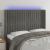 Tăblie de pat cu LED, gri deschis, 147x16x118/128 cm, catifea GartenMobel Dekor