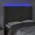 Tăblie de pat cu LED, gri închis, 147x16x118/128 cm, catifea GartenMobel Dekor