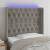 Tăblie de pat cu LED, gri deschis, 103x16x118/128 cm, catifea GartenMobel Dekor