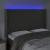 Tăblie de pat cu LED, gri închis, 147x16x118/128 cm, catifea GartenMobel Dekor