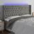 Tăblie de pat cu LED, gri deschis, 183x16x118/128 cm, catifea GartenMobel Dekor