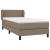 Pat box spring cu saltea, gri taupe, 90x190 cm, textil GartenMobel Dekor