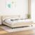 Pat box spring cu saltea, crem, 160x200 cm, material textil GartenMobel Dekor