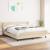 Pat box spring cu saltea, crem, 180x200 cm, material textil GartenMobel Dekor