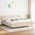 Pat box spring cu saltea, crem, 160x200 cm, material textil GartenMobel Dekor