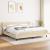 Pat box spring cu saltea, crem, 200x200 cm, textil GartenMobel Dekor