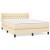 Pat continental cu saltea, crem, 140x200 cm, material textil GartenMobel Dekor