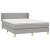 Pat box spring cu saltea, gri deschis, 140x190 cm, textil GartenMobel Dekor