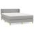 Pat box spring cu saltea, gri deschis, 140x190 cm, textil GartenMobel Dekor