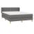Pat box spring cu saltea, gri închis, 140x190 cm, textil GartenMobel Dekor