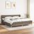 Pat box spring cu saltea, gri taupe, 200x200 cm, textil GartenMobel Dekor