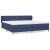 Pat box spring cu saltea, albastru, 200x200 cm, textil GartenMobel Dekor