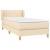 Pat box spring cu saltea, crem, 90x190 cm, textil GartenMobel Dekor