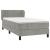 Pat box spring cu saltea, gri deschis, 90x190 cm, catifea GartenMobel Dekor