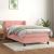 Pat box spring cu saltea, roz, 90x190 cm, catifea GartenMobel Dekor