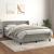 Pat box spring cu saltea, gri deschis, 140x190 cm, catifea GartenMobel Dekor