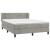Pat box spring cu saltea, gri deschis, 140x200 cm, catifea GartenMobel Dekor