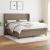 Pat box spring cu saltea, gri taupe, 160x200 cm material textil GartenMobel Dekor