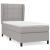 Pat box spring cu saltea, gri deschis, 90x190 cm, textil GartenMobel Dekor
