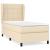 Pat box spring cu saltea, crem, 90x190 cm, textil GartenMobel Dekor