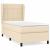 Pat box spring cu saltea, crem, 90x200 cm, textil GartenMobel Dekor
