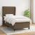 Pat box spring cu saltea, maro închis, 100x200 cm, textil GartenMobel Dekor