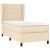 Pat box spring cu saltea, crem, 100x200 cm, textil GartenMobel Dekor