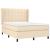 Pat continental cu saltea, crem, 140x200 cm, material textil GartenMobel Dekor