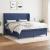 Pat continental cu saltea, albastru, 160x200cm, material textil GartenMobel Dekor