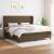 Pat box spring cu saltea, maro închis, 200x200 cm, textil GartenMobel Dekor