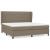 Pat box spring cu saltea, gri taupe, 200x200 cm, textil GartenMobel Dekor